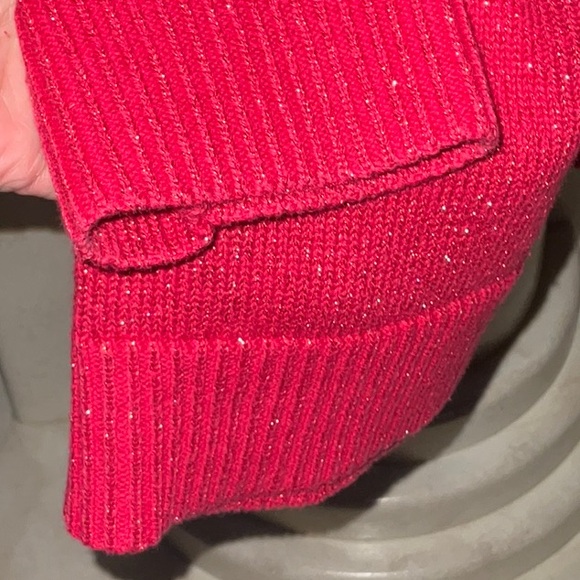 Quacker Factory Metallic Long Sleeve Button Up V Neck Cardigan Size 1X - Picture 6 of 12